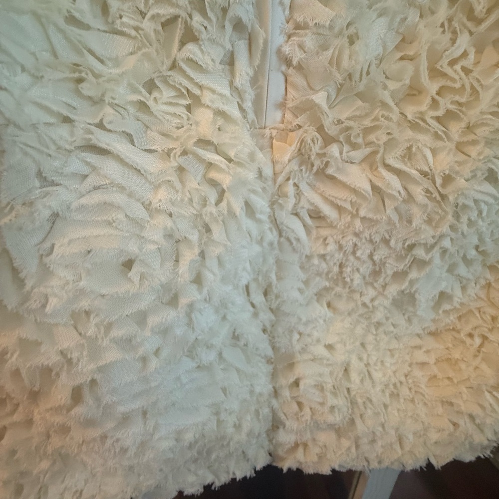 Anthropologie Cream Textured Mini Skirt - Picture 6 of 11